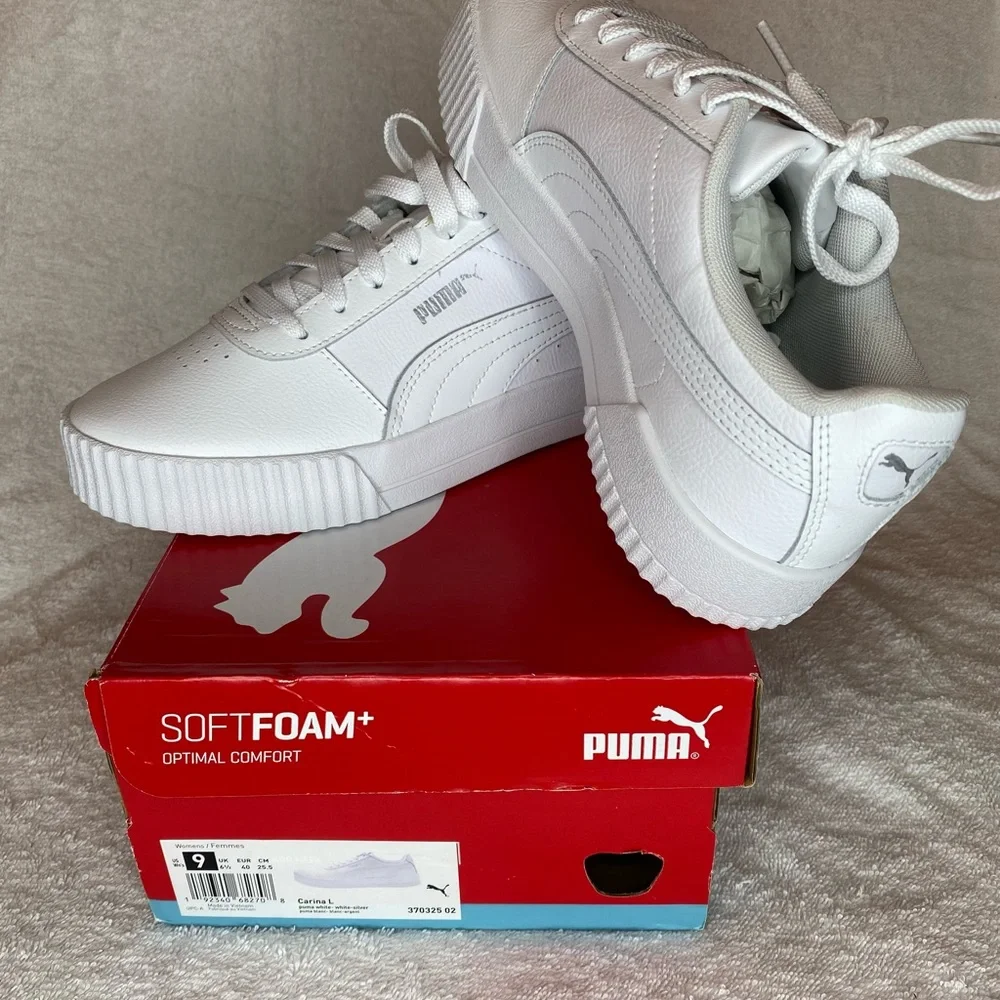 New size  9 us womens / femmes white soft foam optimal comfort sneakers - Picture 3 of 6